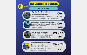 Calendrier des organisations 2025