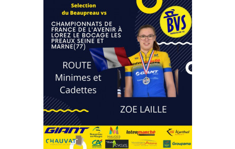 Zoé Laillé aux championnats de France de l'Avenir